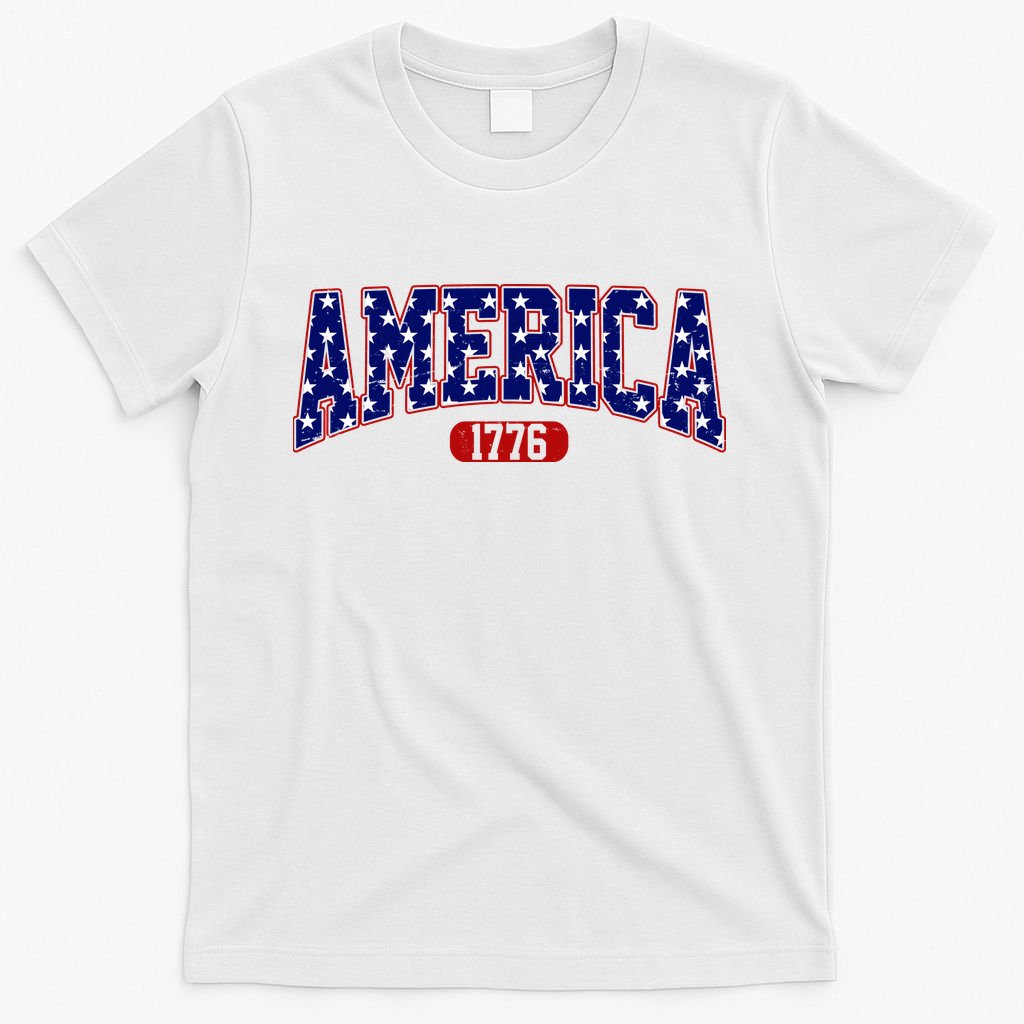 America 1776 Retro 4th Of July Independence Day  T-Shirt Mood Vibes Tees - Express Your Mood, Wear Your Style
