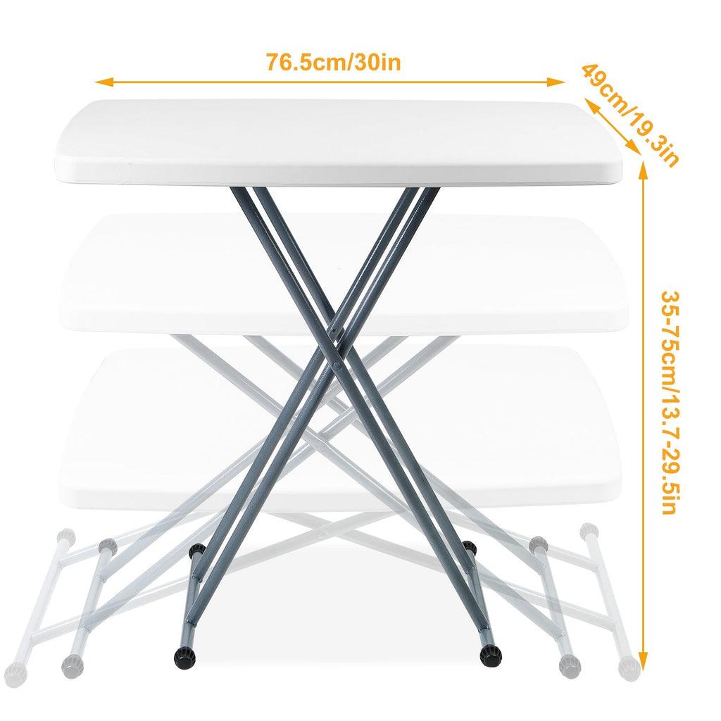 Folding Snack Table Height Adjustable Dining Tea Coffee Table TV Side Tray Laptop Desk For Home Office Indoor Outdoor Use