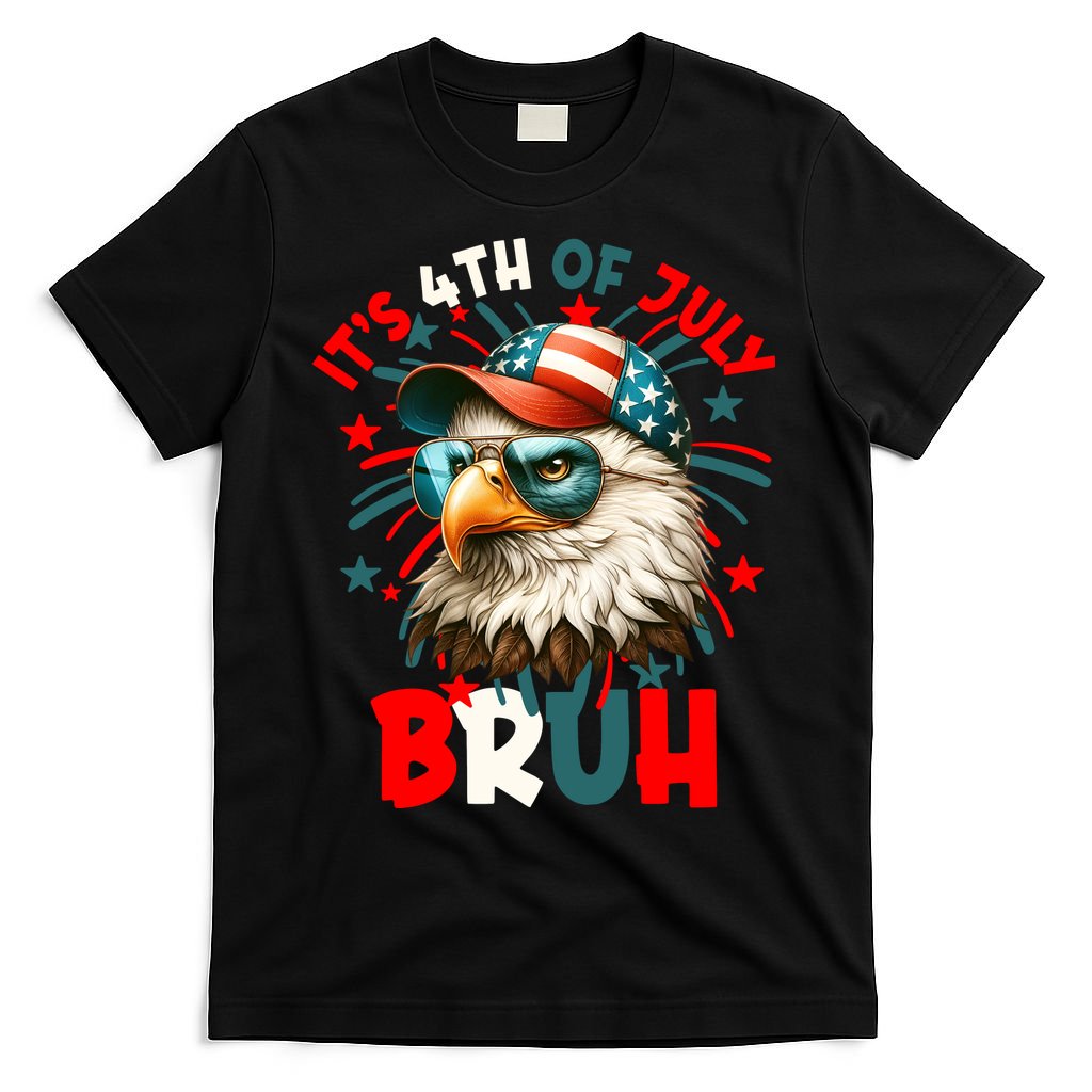 Bruh 4th Of July Bald Eagle Funny T-Shirt Mood Vibes Tees - Express Your Mood, Wear Your Style