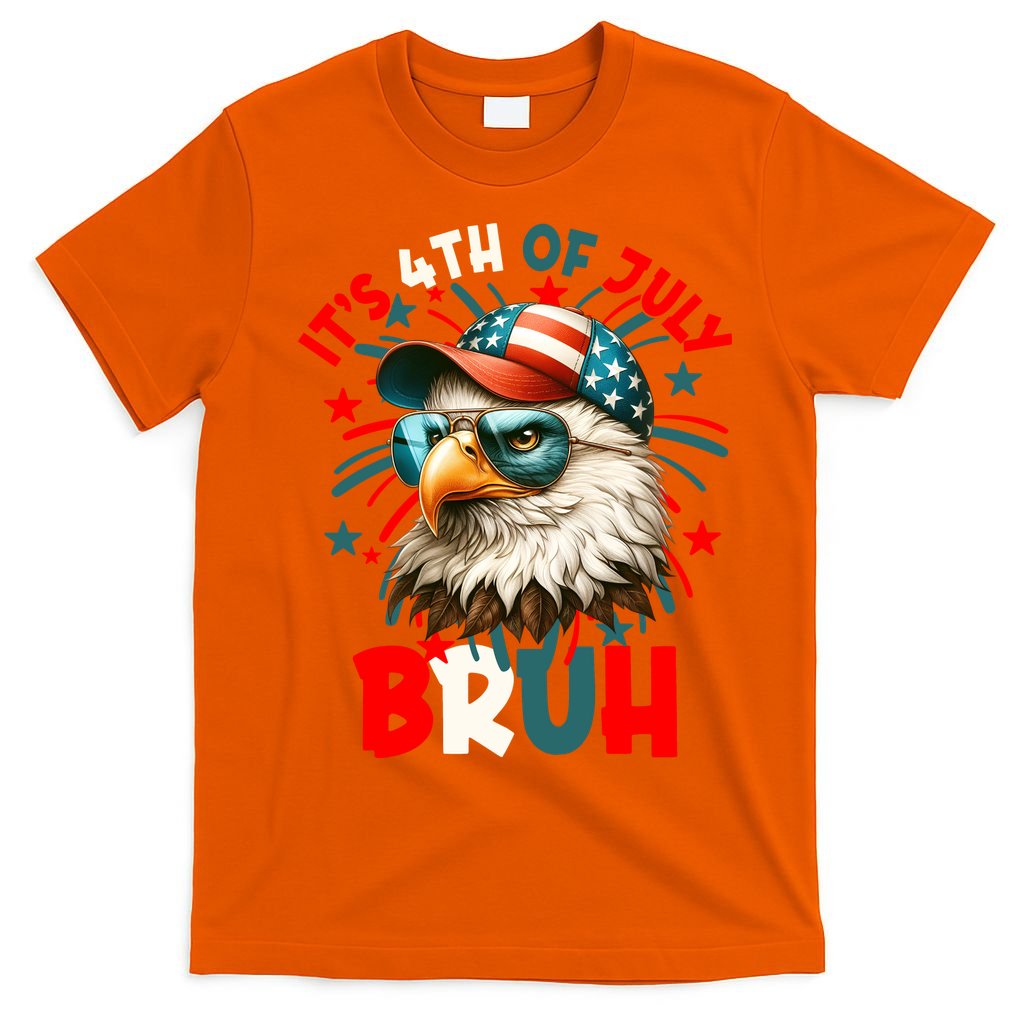 Bruh 4th Of July Bald Eagle Funny T-Shirt Mood Vibes Tees - Express Your Mood, Wear Your Style