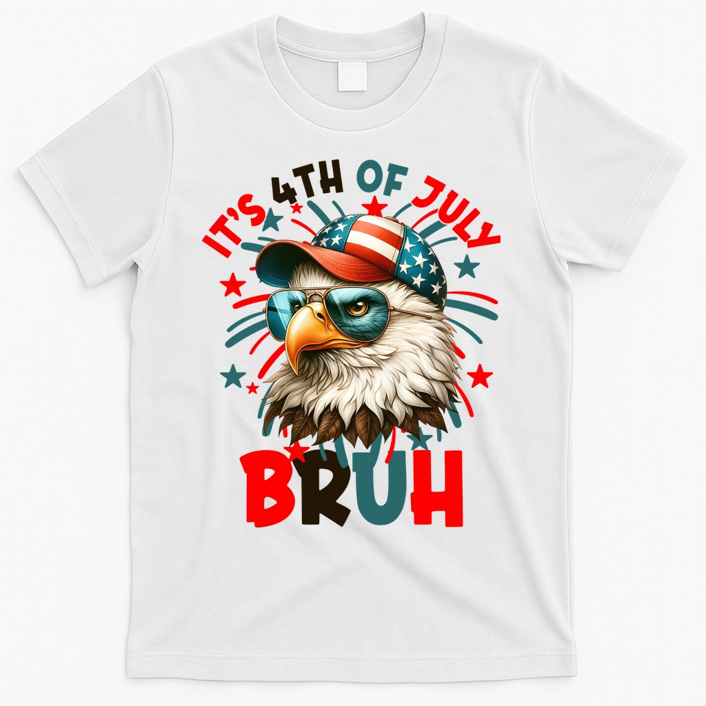 Bruh 4th Of July Bald Eagle Funny T-Shirt Mood Vibes Tees - Express Your Mood, Wear Your Style