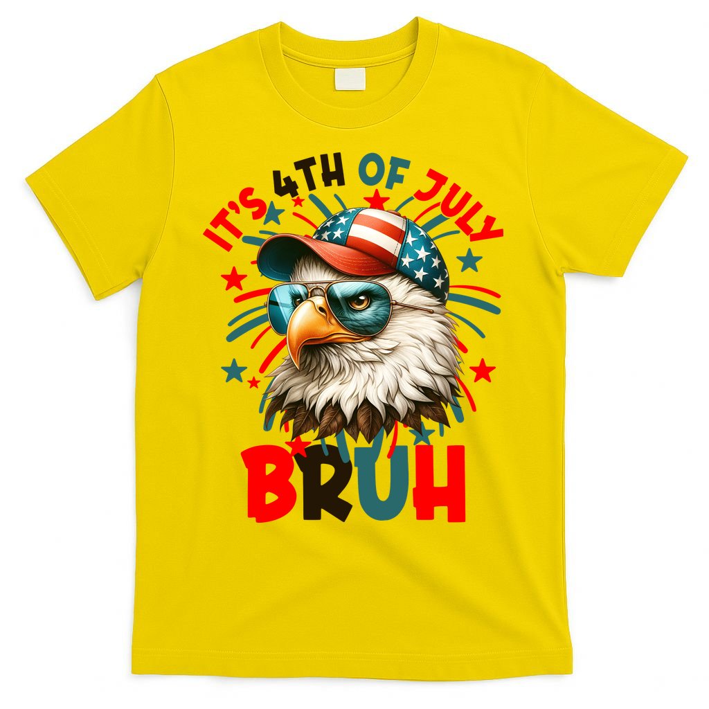 Bruh 4th Of July Bald Eagle Funny T-Shirt Mood Vibes Tees - Express Your Mood, Wear Your Style