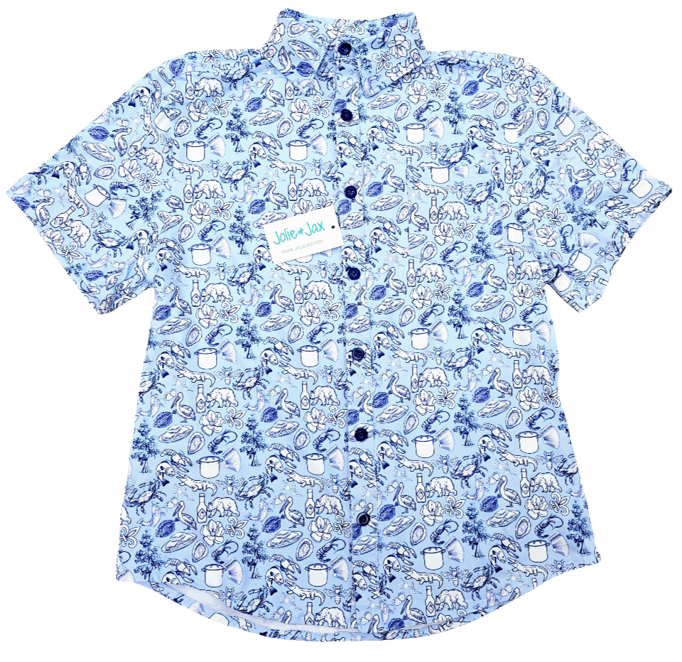Cajun Toile Men’s Button Down Shirt Jolie & Jax Boutique