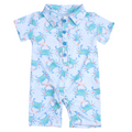 Aqua Crab Polo Romper Jolie & Jax Boutique
