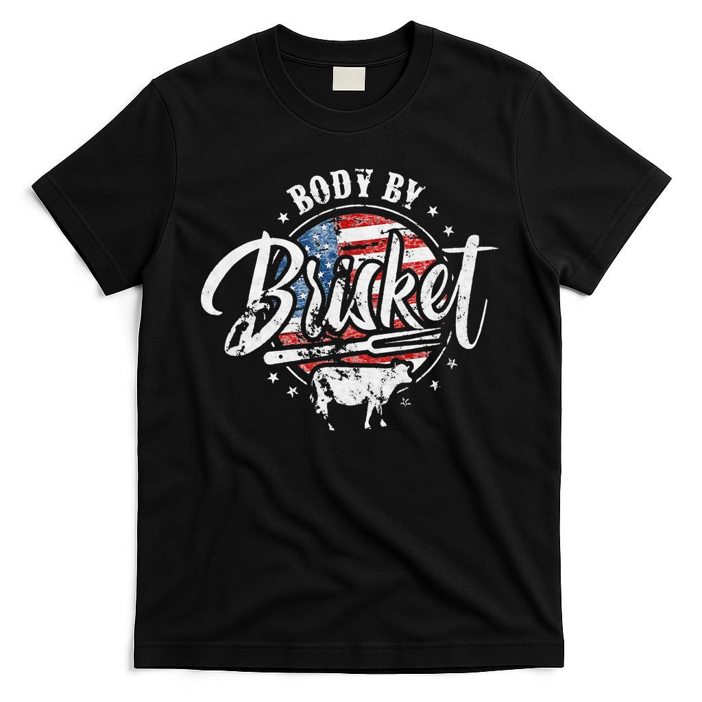 Body By Brisket USA Flag Patriotic Barbeque 4th of July T-Shirt Mood Vibes Tees - Express Your Mood, Wear Your Style