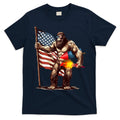 Bigfoot Fireworks 4th Of July Sasquatch American US Flag T-Shirt Mood Vibes Tees - Express Your Mood, Wear Your Style