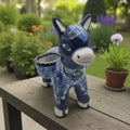 Blue Talavera Donkey Planter | Handmade Mexican Pottery