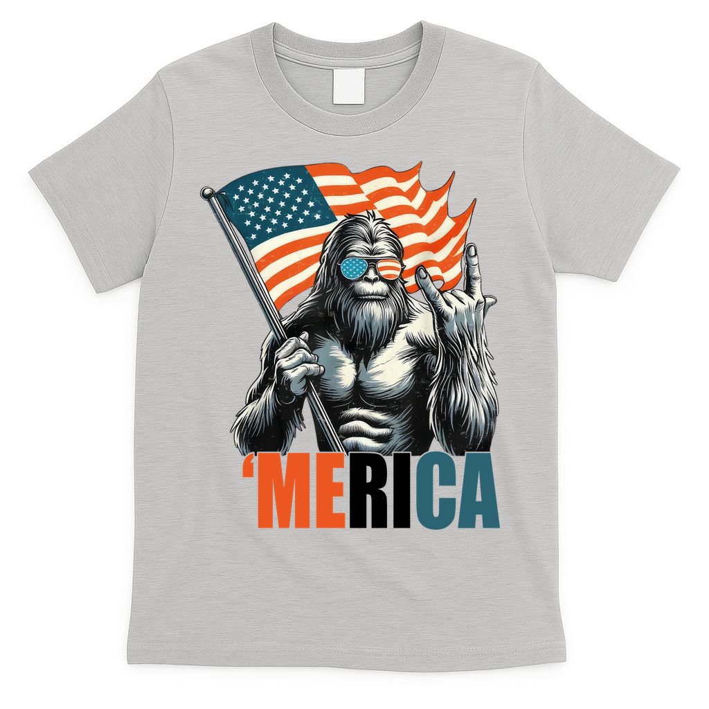 Bigfoot Merica Rock American Flag Patriotic 4th Of July T-Shirt Mood Vibes Tees - Express Your Mood, Wear Your Style