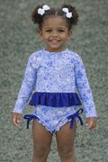 Cajun Toile ruffle bottom swim suit set Jolie & Jax Boutique