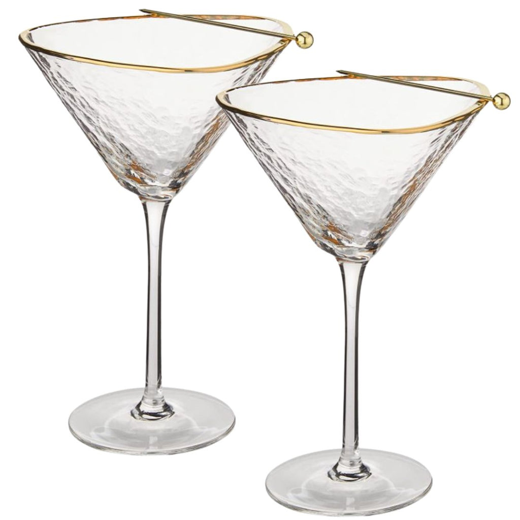 Clear Hammered Martini & Cocktail Glasses Sister.ly Drinkware