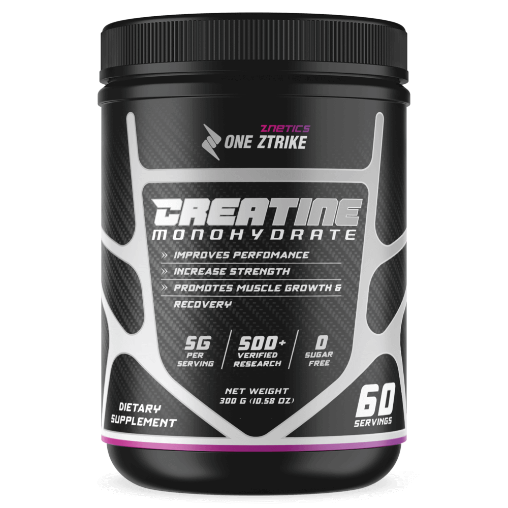Creatine Monohydrate Ultramicronized | 5g Per Serving, 60 Servings | ONE ZTRIKE by ZNETICS Znetics