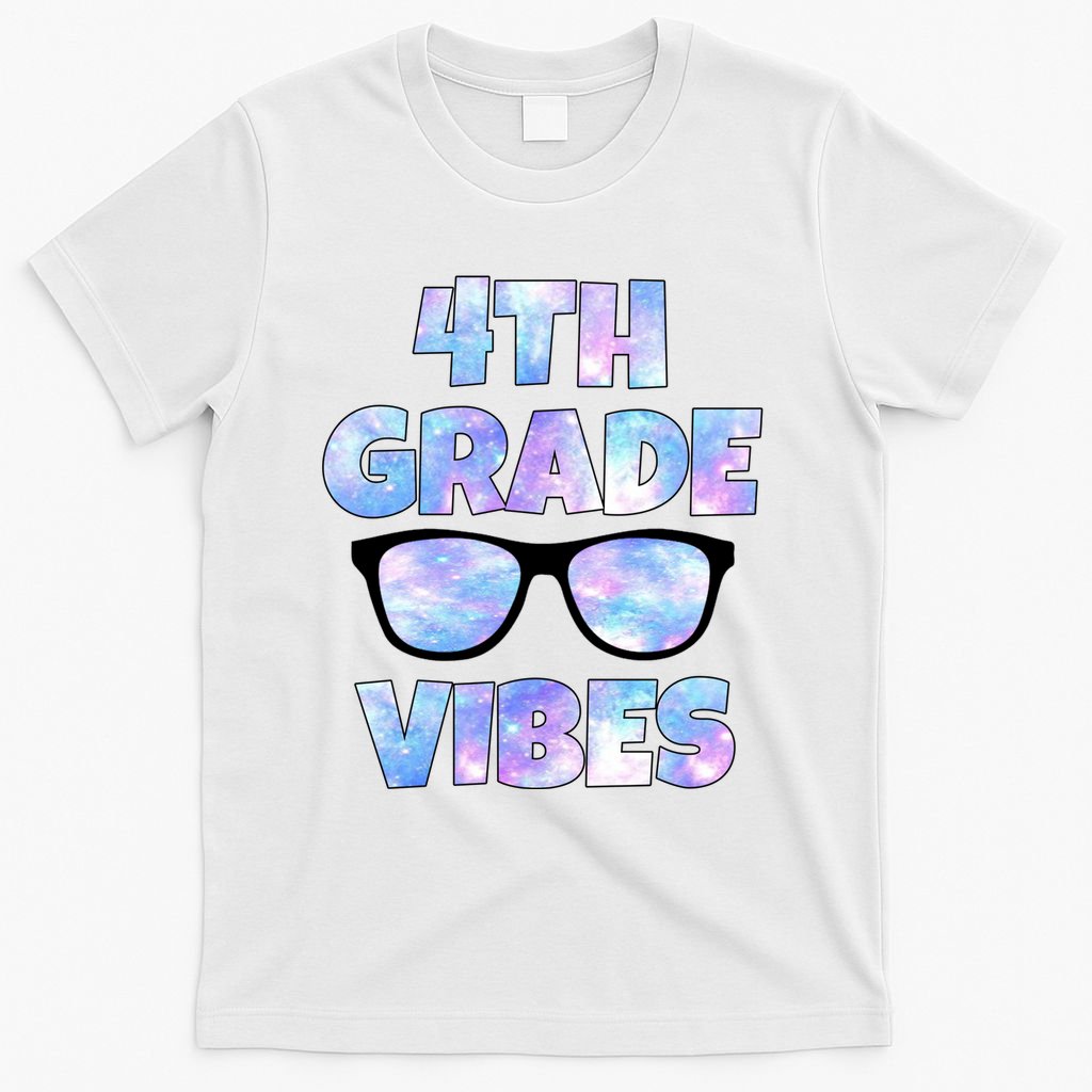 Cute Funny 4th Grade Vibes Cool Sunglasses T-Shirt Mood Vibes Tees - Express Your Mood, Wear Your Style