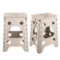 2 Pack 17.91In High Step Stool Folding Stepping Stool Lightweight Plastic Step Stool with Handle Non-slip for Kitchen Bathroom