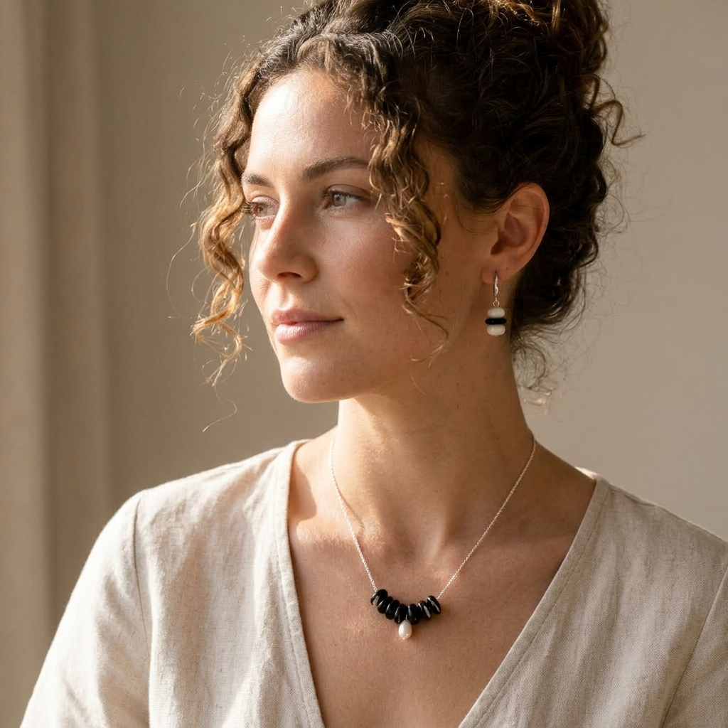 Dalmatian Necklace & Earrings Set Ostella Shells