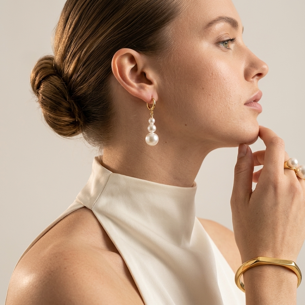 Lily Pearl Earrings Ostella Shells