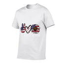 Peace Love America US Fourth Womens 4th Of July Patriot  High-quality Stitching T-Shirt BionZax