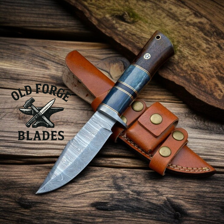 Premium Damascus Steel Knife Hunting – 10 Inch Blade OLD FORGE BLADES