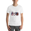 Peace Love America US Fourth Womens 4th Of July Patriot  High-quality Stitching T-Shirt BionZax