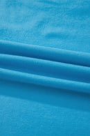Light Blue Flag Print Patchwork Colorblock July 4th T Shirt I am a Fashion Junky