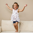 4th of July Flag Print Bamboo Peplum Top & Bike Shorts Little Joy Co.