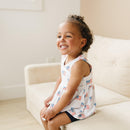 4th of July Flag Print Bamboo Peplum Top & Bike Shorts Little Joy Co.