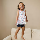 4th of July Flag Print Bamboo Peplum Top & Bike Shorts Little Joy Co.