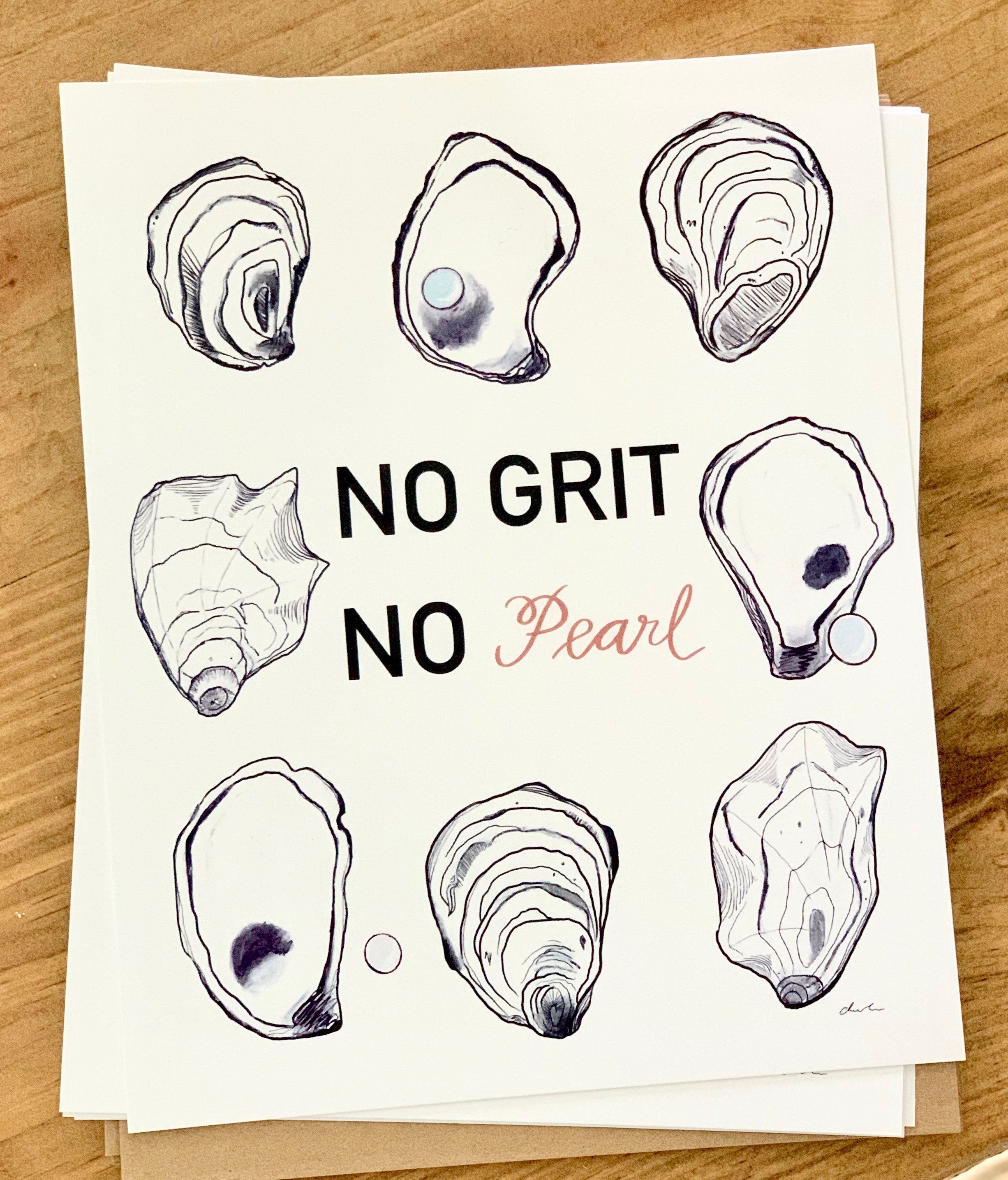 No Grit No Pearl 8x10 Print