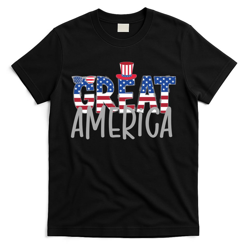 Great America 4th Of July Festive Usa T-Shirt Mood Vibes Tees - Express Your Mood, Wear Your Style