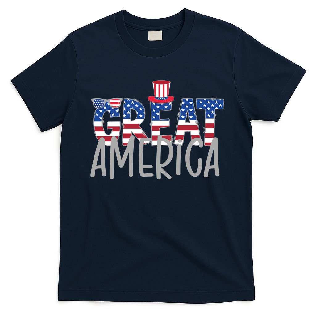 Great America 4th Of July Festive Usa T-Shirt Mood Vibes Tees - Express Your Mood, Wear Your Style