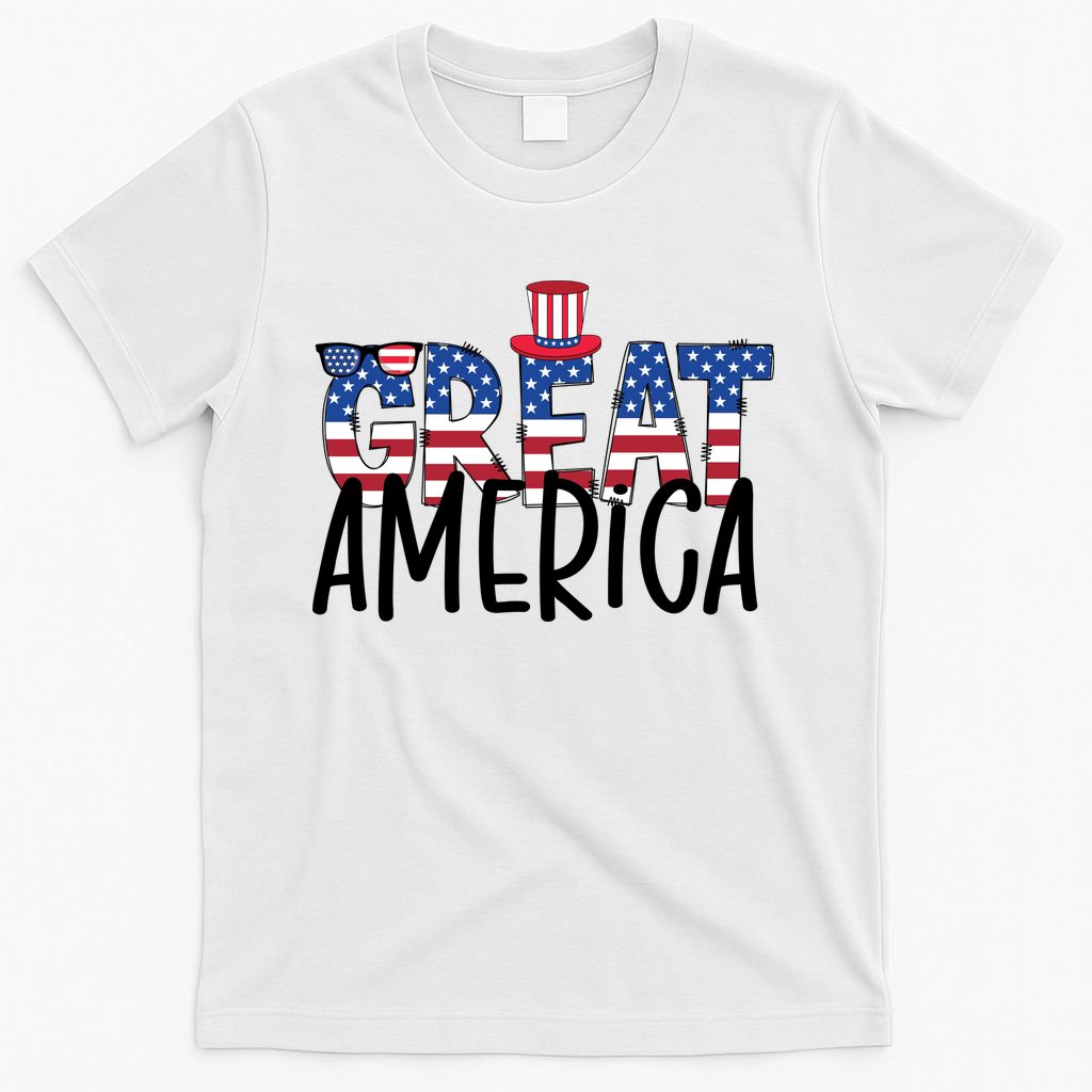 Great America 4th Of July Festive Usa T-Shirt Mood Vibes Tees - Express Your Mood, Wear Your Style