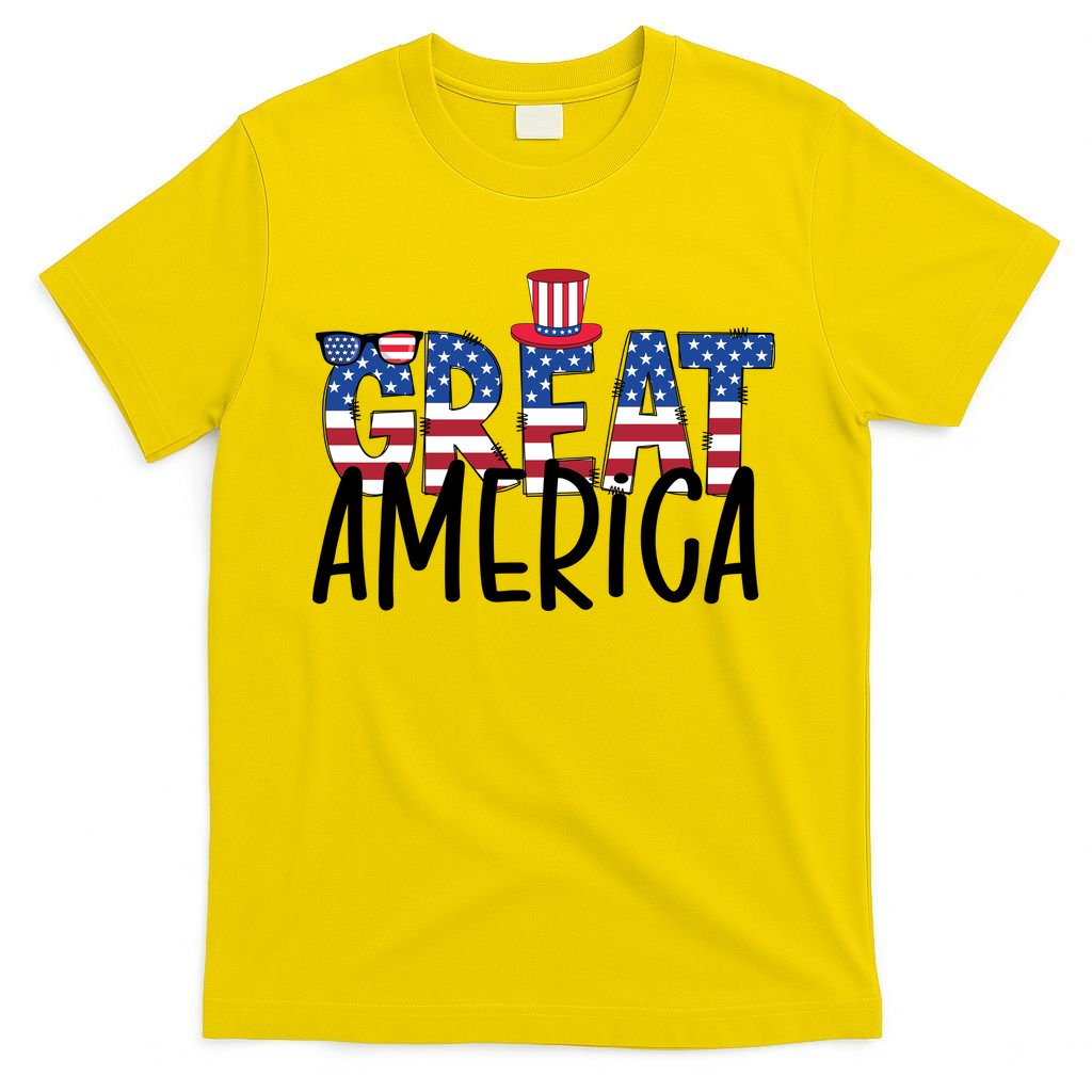 Great America 4th Of July Festive Usa T-Shirt Mood Vibes Tees - Express Your Mood, Wear Your Style