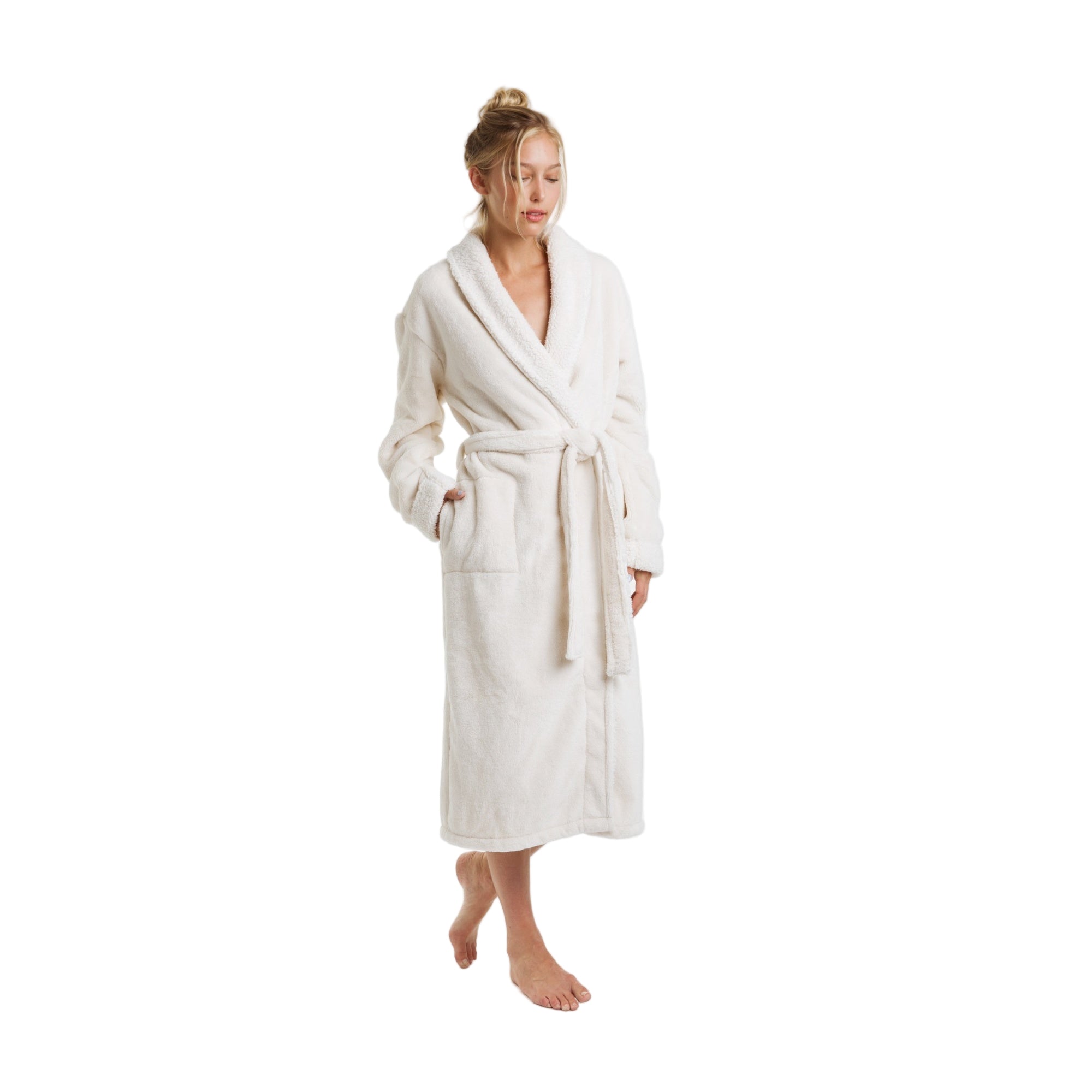 Cloud Soft Sherpa Fleece Robe Pure Fiber