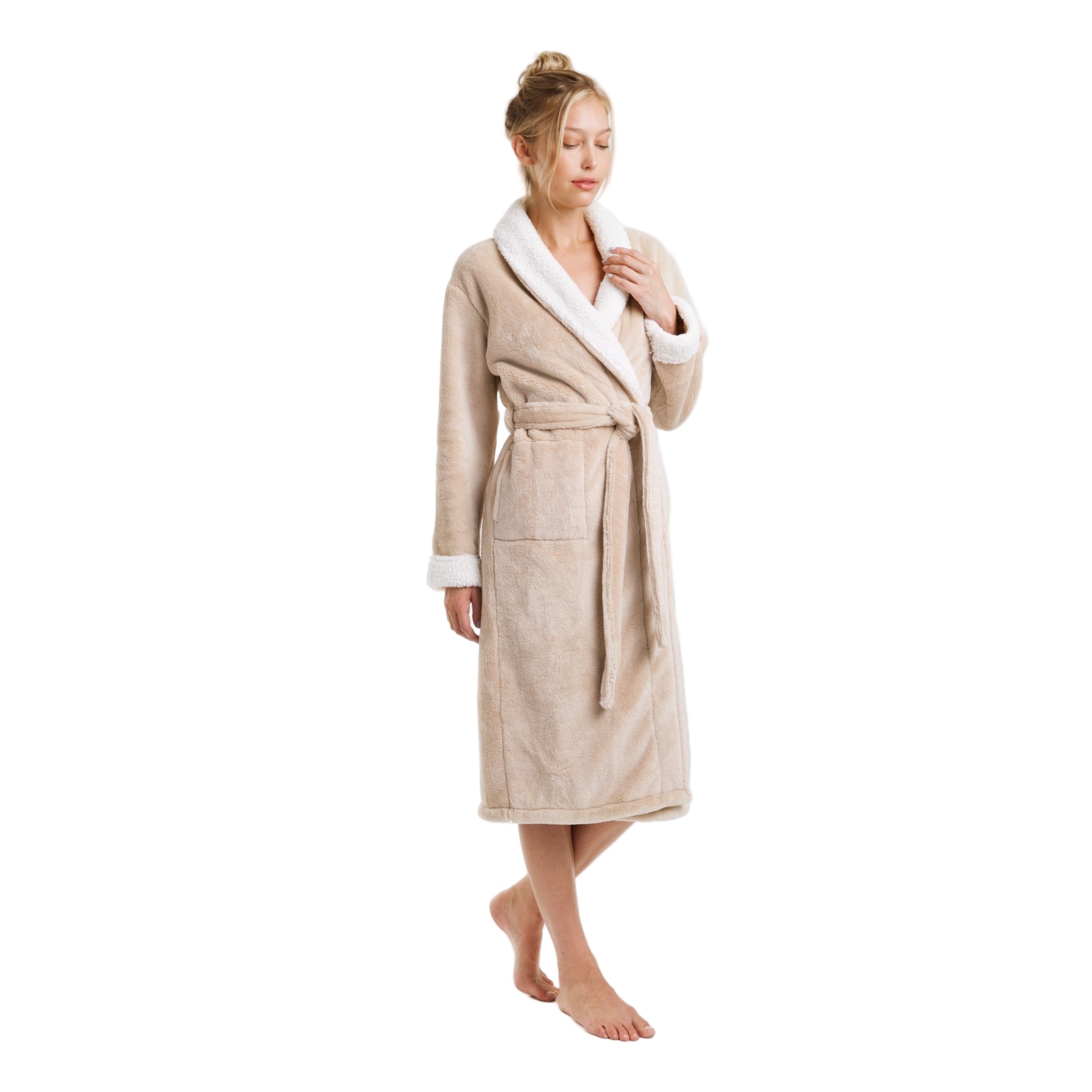 Cloud Soft Sherpa Fleece Robe Pure Fiber