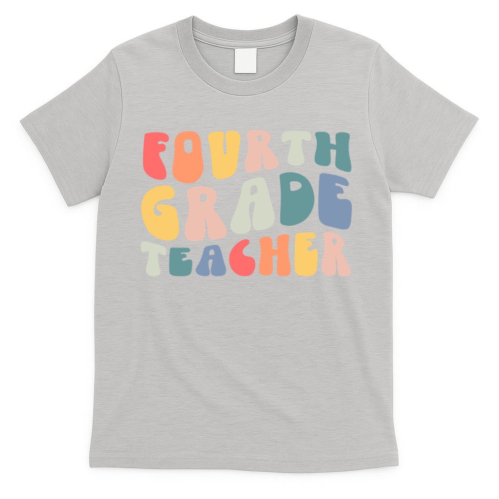 Groovy Vintage 4th Fourth Grade Teacher Back To School T-Shirt Mood Vibes Tees - Express Your Mood, Wear Your Style