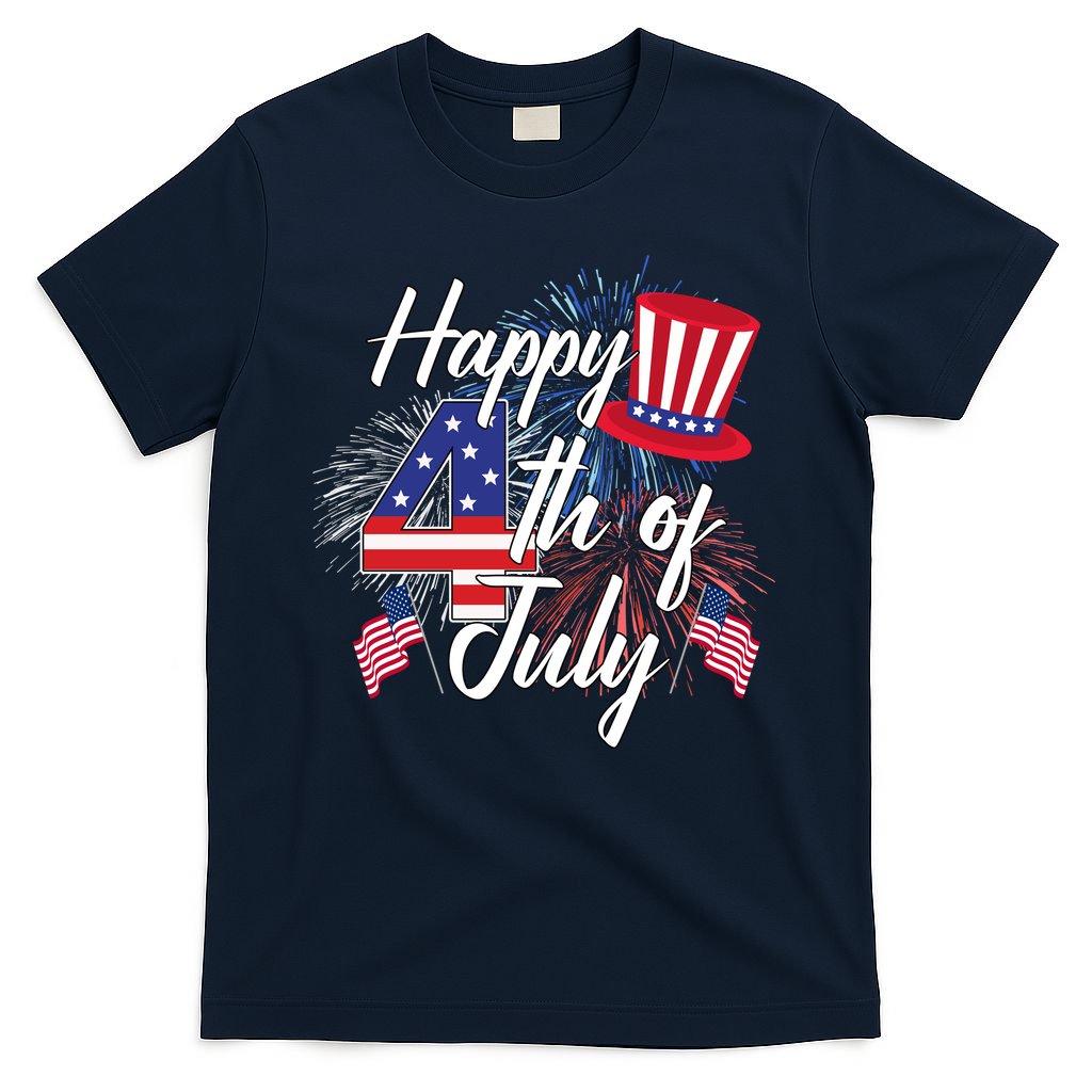 Happy 4th Of July Patriotic American Flag USA T-Shirt Mood Vibes Tees - Express Your Mood, Wear Your Style