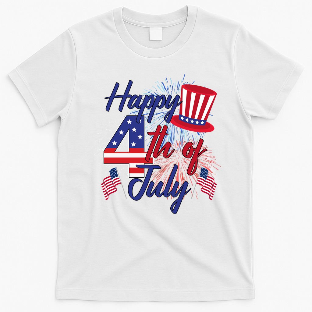Happy 4th Of July Patriotic American Flag USA T-Shirt Mood Vibes Tees - Express Your Mood, Wear Your Style