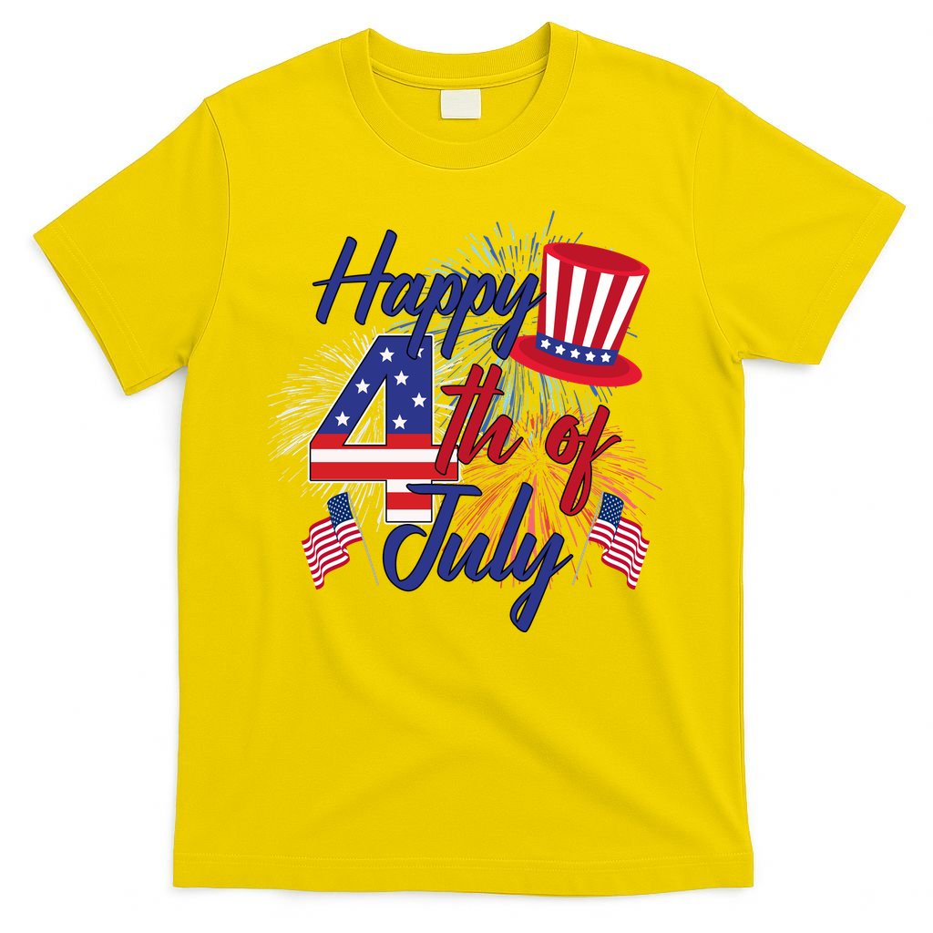 Happy 4th Of July Patriotic American Flag USA T-Shirt Mood Vibes Tees - Express Your Mood, Wear Your Style