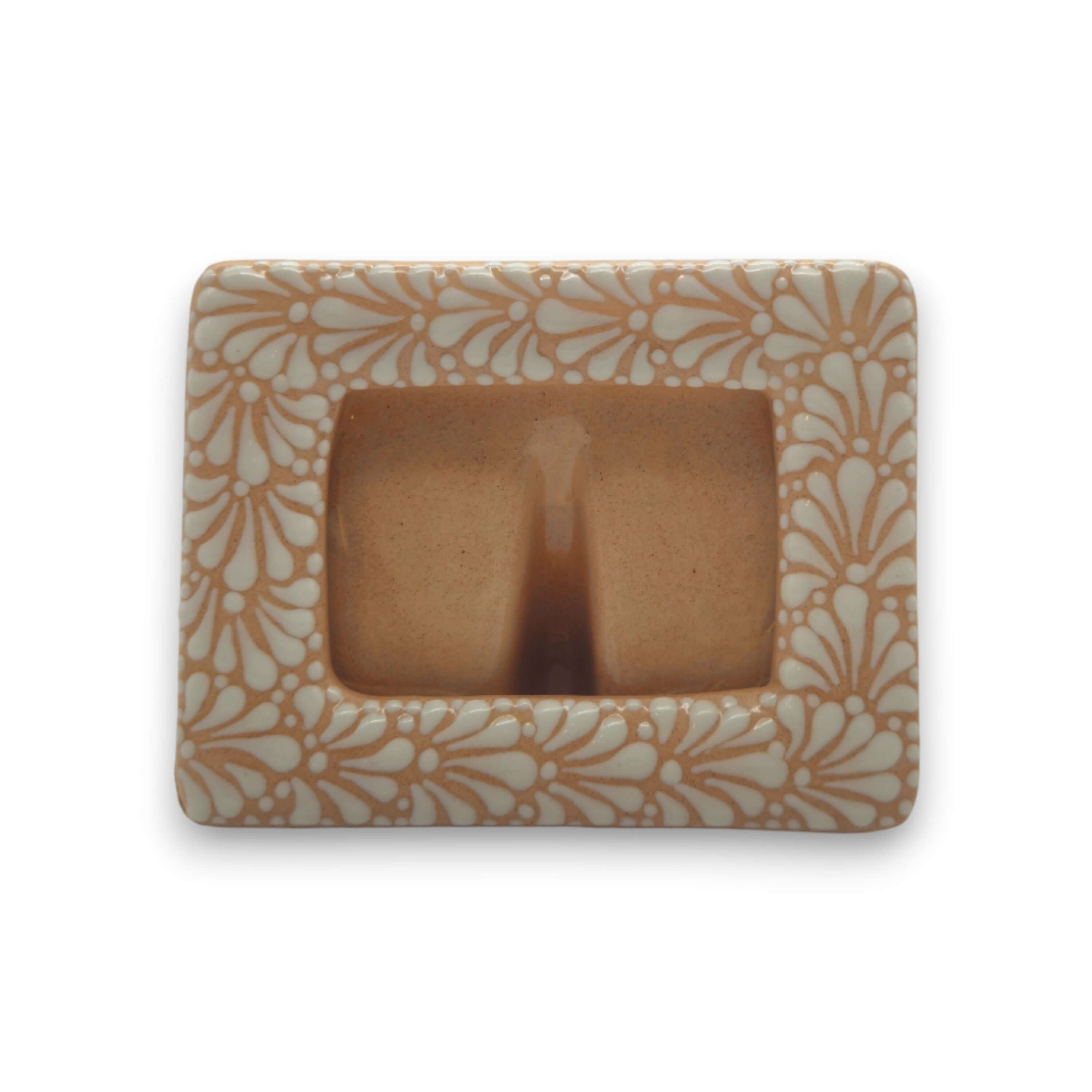 Handmade Talavera Photo Frame | Terracotta & White Design