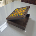 Handmade Talavera Tile Keepsake Box | Mexican Wooden Jewelry Box