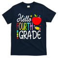 Hello Fourth Grade Team 4th Grade Back To School Teacher T-Shirt Mood Vibes Tees - Express Your Mood, Wear Your Style