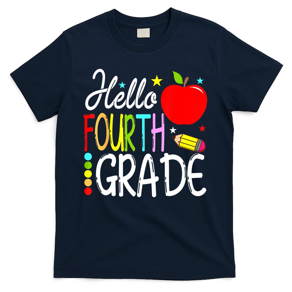 Hello Fourth Grade Team 4th Grade Back To School Teacher T-Shirt Mood Vibes Tees - Express Your Mood, Wear Your Style