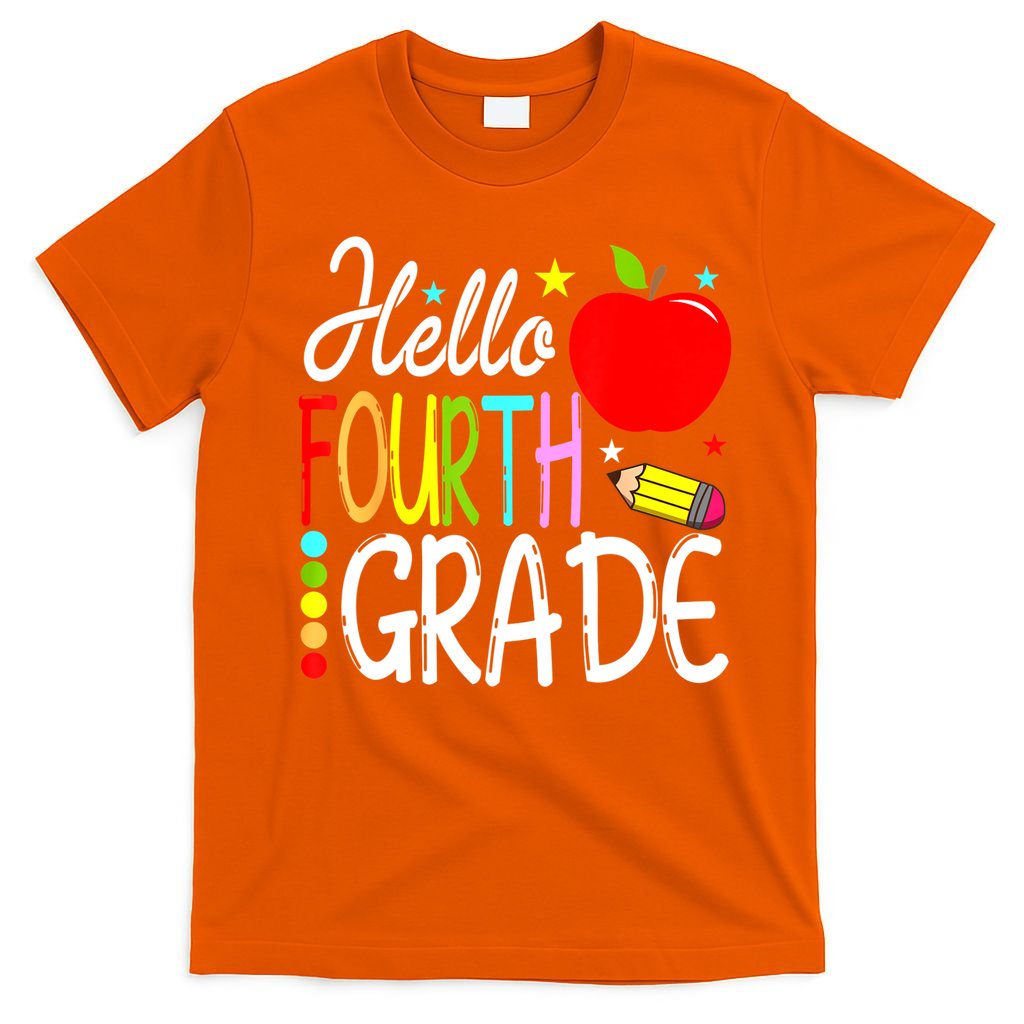 Hello Fourth Grade Team 4th Grade Back To School Teacher T-Shirt Mood Vibes Tees - Express Your Mood, Wear Your Style