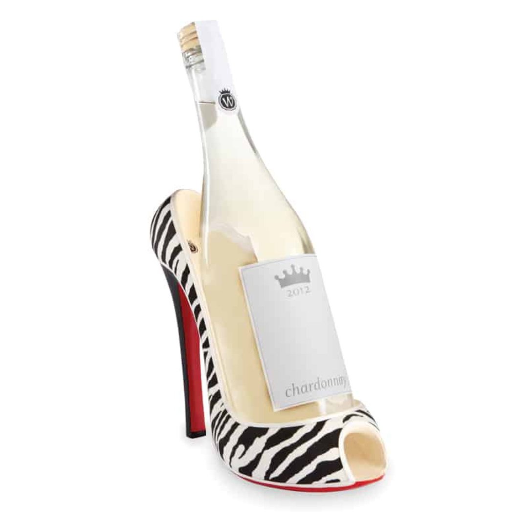 High Heel Zebra Print Wine Bottle Holder Sister.ly Drinkware