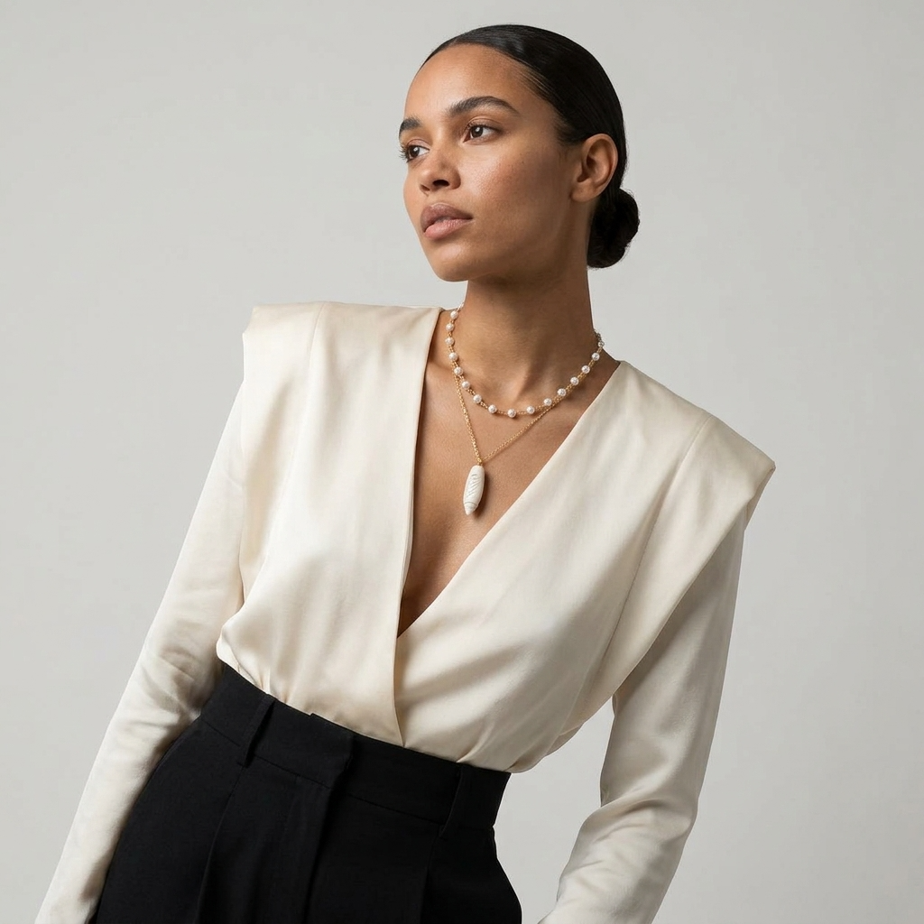 Swan Layered Necklace Ostella Shells