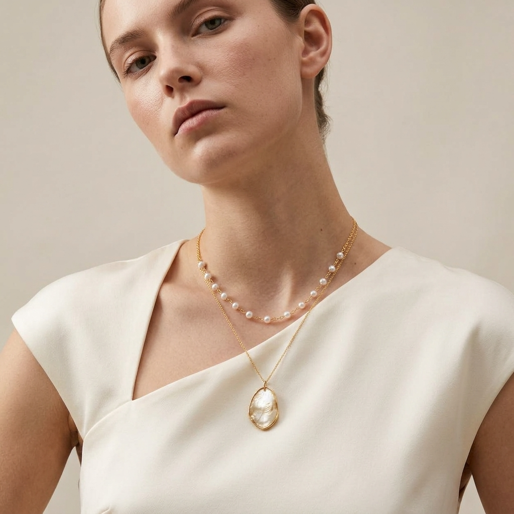 Tulum Layered Necklace Ostella Shells