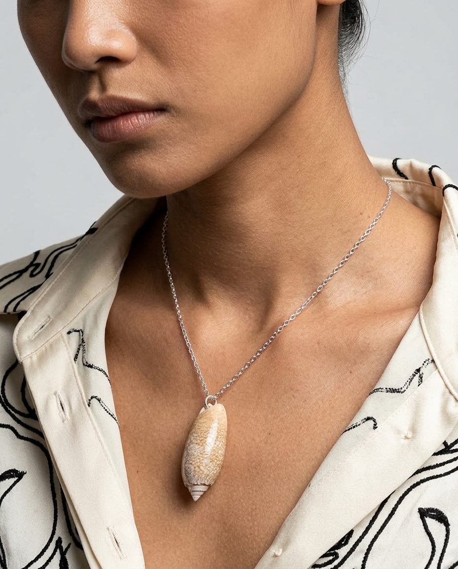 Olive Pendant Necklace Ostella Shells