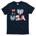 I Love USA Patriotic American Flag I heart USA 4th of July T-Shirt Mood Vibes Tees - Express Your Mood, Wear Your Style