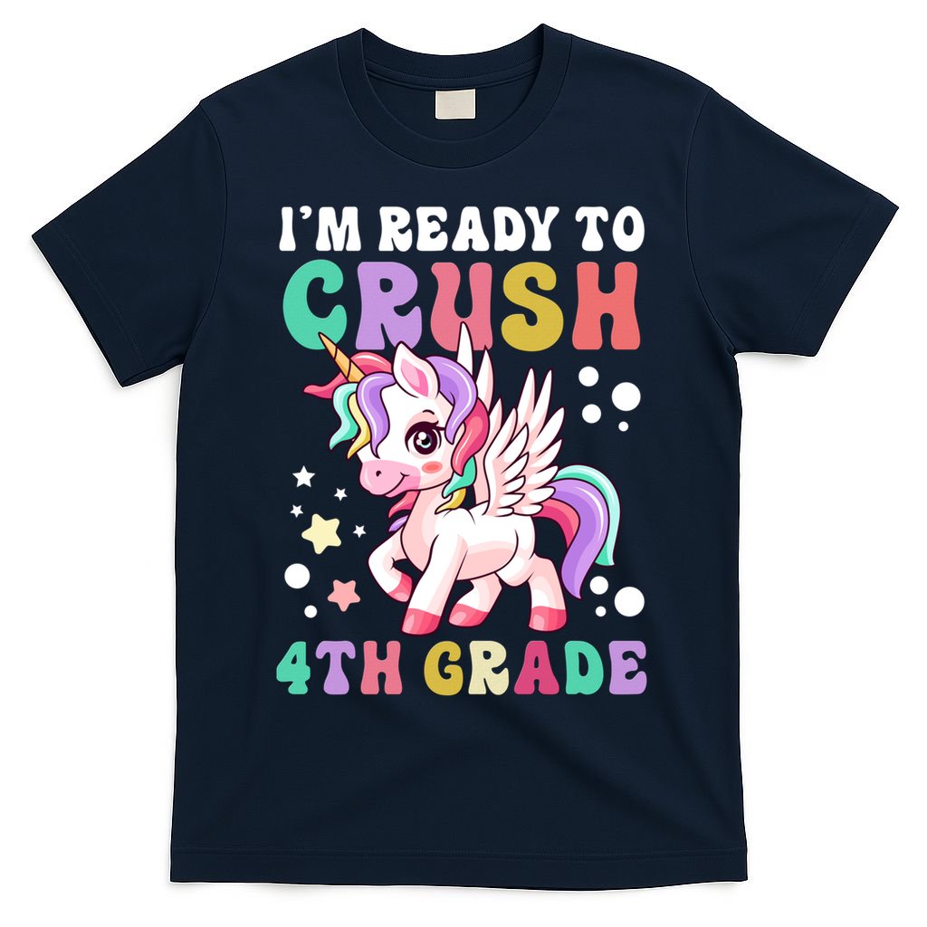 Im Ready To Crush 4Th Grade Cute Unicorn Back To School Meaningful Gift T-Shirt Mood Vibes Tees - Express Your Mood, Wear Your Style