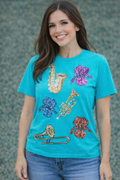 Jazz Iris Sequined Instruments Shirt Jolie & Jax Boutique