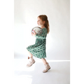 Lily Flower Check Long Sleeved Twirl Dress for Girls